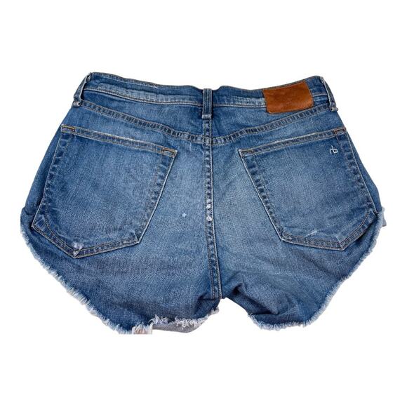 Rag & Bone Jean Shorts Blue Denim Raw Edge Cut Off Classic 25 - Picture 2 of 5